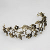 Baroque Retro Crown Alloy Flower Headband Electroplated Bridal Hair Accessory For Women
