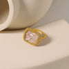 Baroque Ring Natural Freshwater Pearl Flower Handmade Women's Jewelry