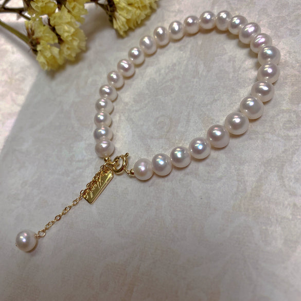 Baroque Special Shape Freshwater Pearl Copper Bracelet Minimalist Style For Women