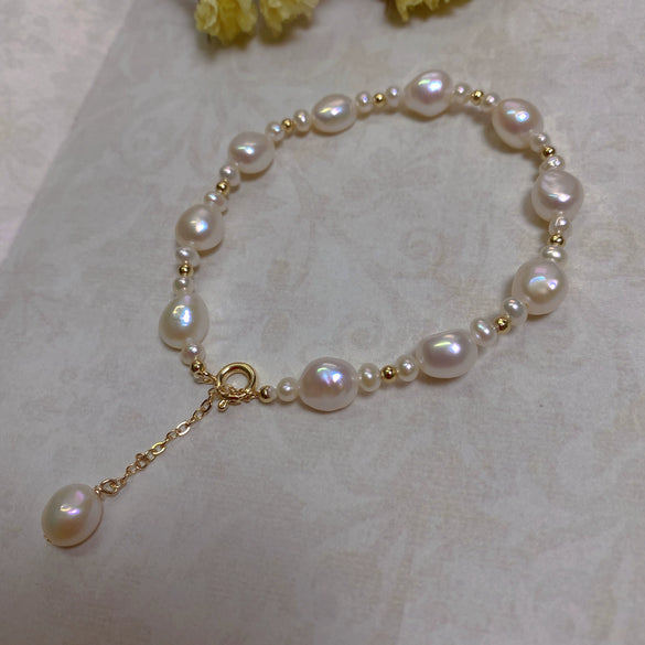 Baroque Special Shape Freshwater Pearl Copper Bracelet Minimalist Style For Women