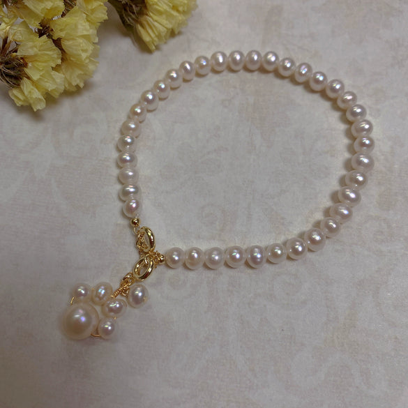 Baroque Special Shape Freshwater Pearl Copper Bracelet Minimalist Style For Women