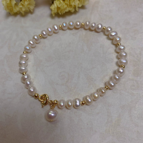 Baroque Special Shape Freshwater Pearl Copper Bracelet Minimalist Style For Women