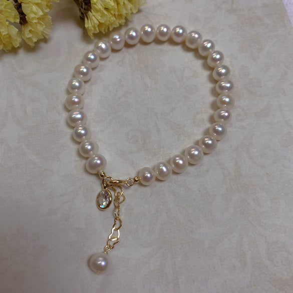 Baroque Special Shape Freshwater Pearl Copper Bracelet Minimalist Style For Women
