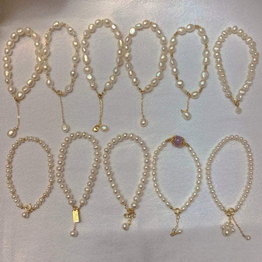 Baroque Special Shape Freshwater Pearl Copper Bracelet Minimalist Style For Women