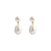 Baroque Stud Earrings S925 Sterling Silver Needle Freshwater Pearl Geometric Diamond