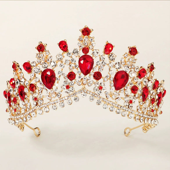 Baroque Style Alloy Rhinestone Bridal Crown Headpiece For Women Luxury Wedding Hair Accessory
