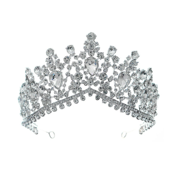 Baroque Style Alloy Rhinestone Bridal Crown Headpiece For Women Luxury Wedding Hair Accessory