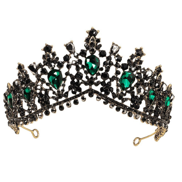 Baroque Style Alloy Rhinestone Bridal Crown Headpiece For Women Luxury Wedding Hair Accessory