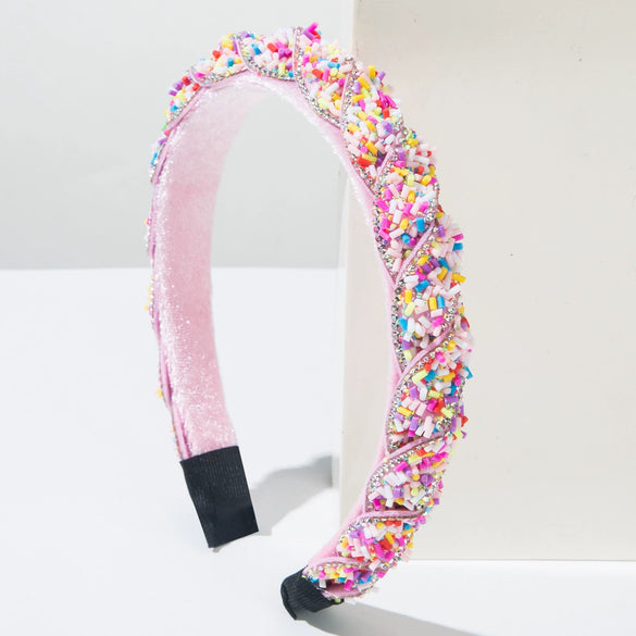 Baroque Style Alloy Woven Diamond Inlaid Hair Hoop Headband Women's Hair Accessories
