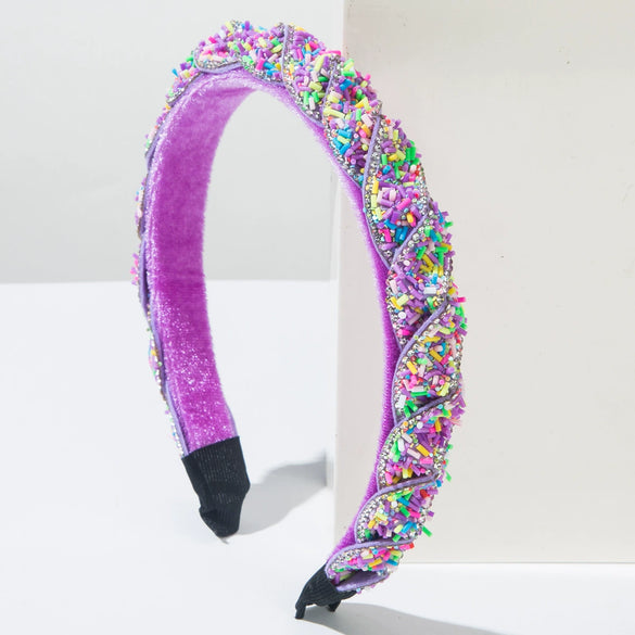 Baroque Style Alloy Woven Diamond Inlaid Hair Hoop Headband Women's Hair Accessories