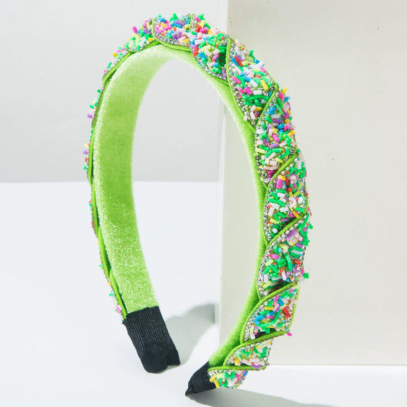 Baroque Style Alloy Woven Diamond Inlaid Hair Hoop Headband Women's Hair Accessories