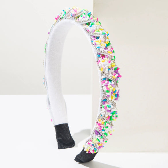 Baroque Style Alloy Woven Diamond Inlaid Hair Hoop Headband Women's Hair Accessories