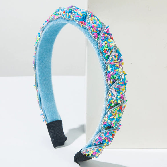 Baroque Style Alloy Woven Diamond Inlaid Hair Hoop Headband Women's Hair Accessories
