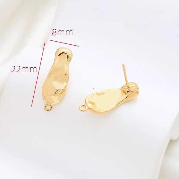 Baroque Style Copper Clad Gold Color Diy Handmade Hanging Earrings With Baking Paint