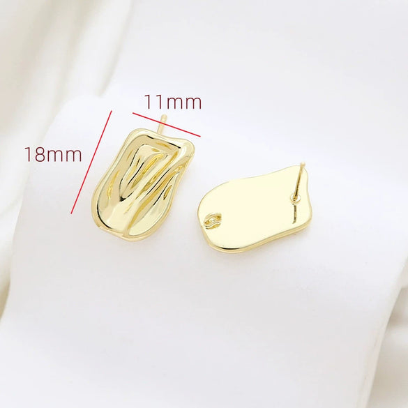 Baroque Style Copper Clad Gold Color Diy Handmade Hanging Earrings With Baking Paint