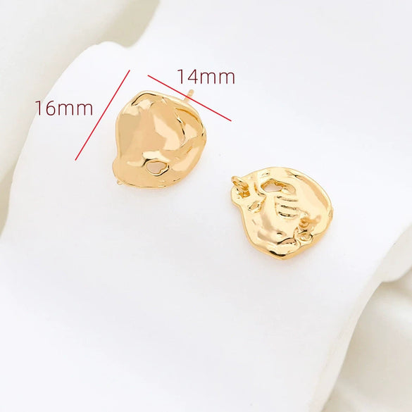 Baroque Style Copper Clad Gold Color Diy Handmade Hanging Earrings With Baking Paint