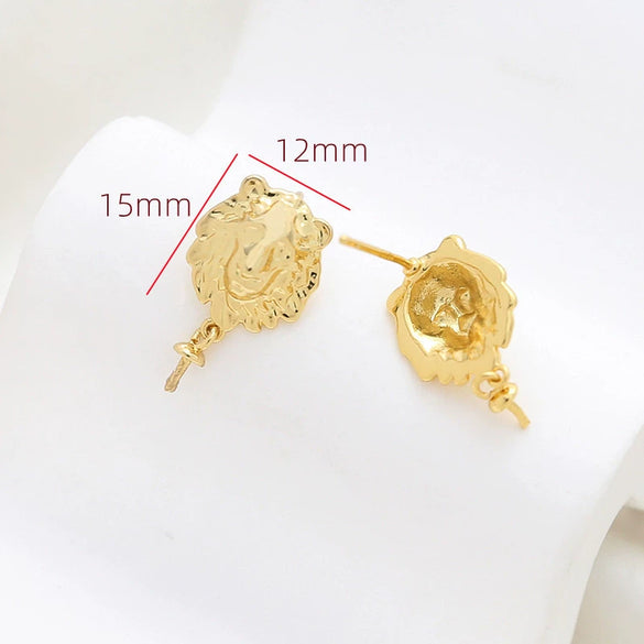 Baroque Style Copper Clad Gold Color Diy Handmade Hanging Earrings With Baking Paint