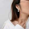 Baroque Style Copper Imitation Pearl Earrings With Wheat Zircon And Flowers Leaves Pattern For Women