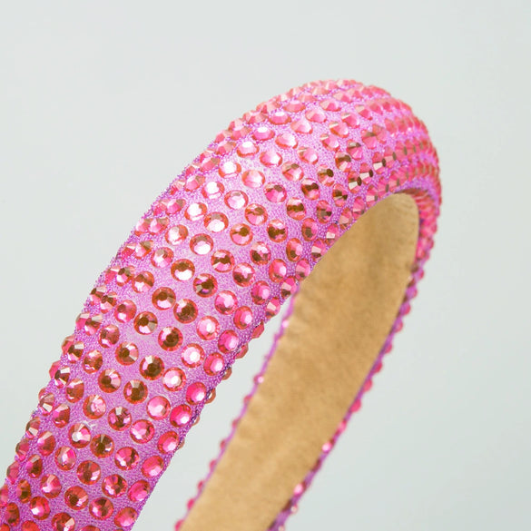 Baroque Style Diamond Inlaid Sponge Headband For Women