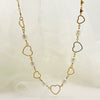 Baroque Style Freshwater Pearl Heartshaped Stainless Steel Chain Necklace With Electroplating Design For Women
