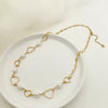Baroque Style Freshwater Pearl Heartshaped Stainless Steel Chain Necklace With Electroplating Design For Women