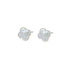 Baroque Style Freshwater Pearl 925 Silver Needle Four Leaf Clover Earrings For Women