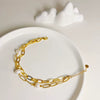 Baroque Style Freshwater Pearl Stainless Steel Jewelry Bracelet With Electroplating
