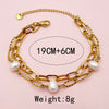 Baroque Style Freshwater Pearl Stainless Steel Jewelry Bracelet With Electroplating