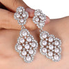 Baroque Style Geometric Rhombus Copper Earrings For Women
