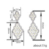 Baroque Style Geometric Rhombus Copper Earrings For Women