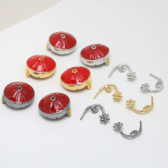Baroque Style Handmade Jewelry Accessories With Copper Plated Real Gold Floating Zombie Hat Flower Electroplating Treatment