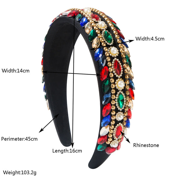 Baroque Style Headband With Imitation Pearls And Diamonds