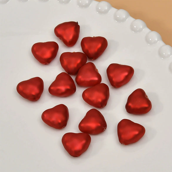 Baroque Style Love Heart Plastic Resin Imitation Shell Pearl Handmade Electroplated Ear Jewelry Accessories Material