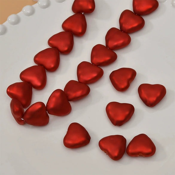 Baroque Style Love Heart Plastic Resin Imitation Shell Pearl Handmade Electroplated Ear Jewelry Accessories Material