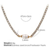 Baroque Style 316L Stainless Steel Necklace And Jewelry With Electroplating Treatment Pearl Rhinestone Design