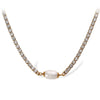 Baroque Style 316L Stainless Steel Necklace And Jewelry With Electroplating Treatment Pearl Rhinestone Design