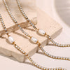 Baroque Style 316L Stainless Steel Necklace And Jewelry With Electroplating Treatment Pearl Rhinestone Design