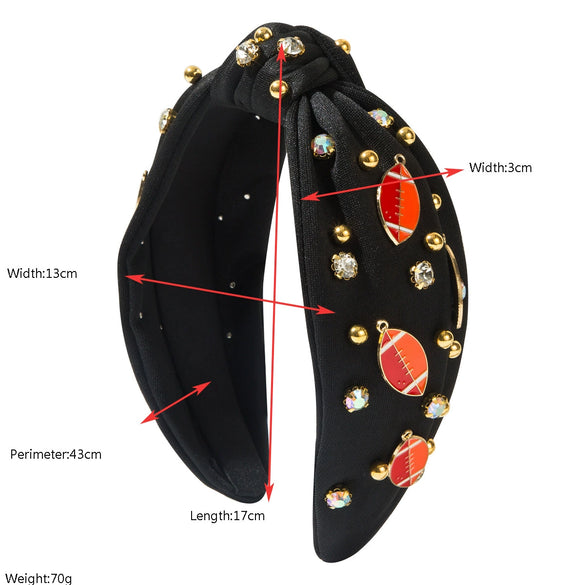 Baseball Accessories Headband Cloth Rhinestone Simple Style Women's
