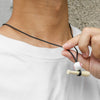 Baseball Bat Pendant Necklace Wooden Leather Stone Geometric Handmade Unisex