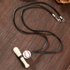 Baseball Bat Pendant Necklace Wooden Leather Stone Geometric Handmade Unisex