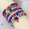 Baseball Bracelet Soft Pottery Geometric Handmade Polymer Clay Bracelet