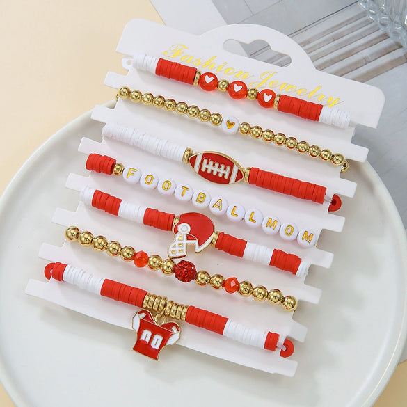 Baseball Bracelet Soft Pottery Geometric Handmade Polymer Clay Bracelet