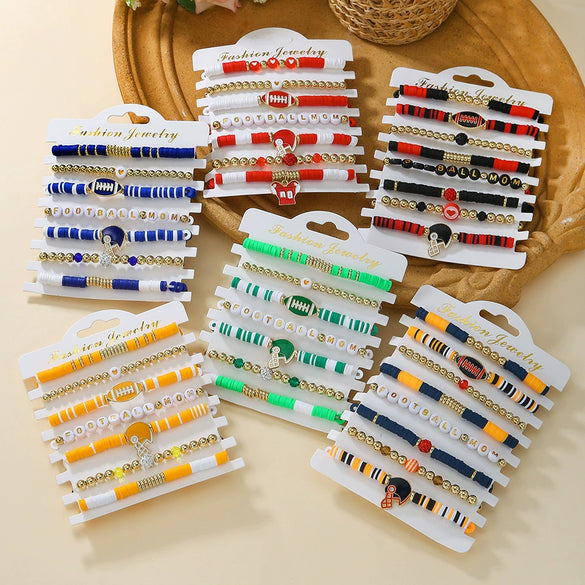 Baseball Bracelet Soft Pottery Geometric Handmade Polymer Clay Bracelet