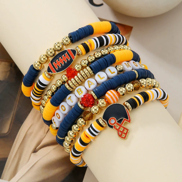 Baseball Bracelet Soft Pottery Geometric Handmade Polymer Clay Bracelet