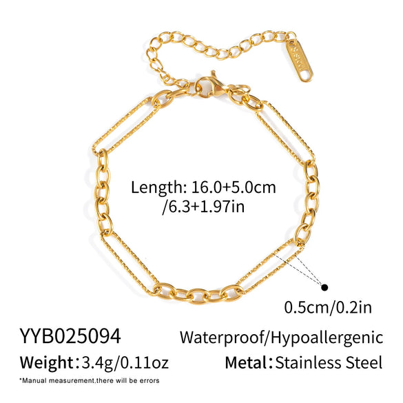 Basic Chain Geometric Hiphop Street Layered Summer Jewelry For Women Stainless Steel Electroplated