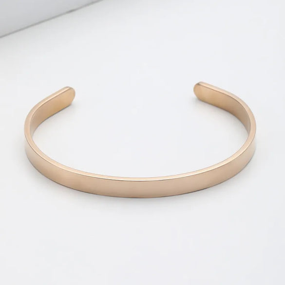 Basic Classic Style Customization Laser Engraving Solid Color 201 Stainless Steel Cuff Bracelets In Bulk