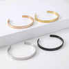 Basic Classic Style Customization Laser Engraving Solid Color 201 Stainless Steel Cuff Bracelets In Bulk