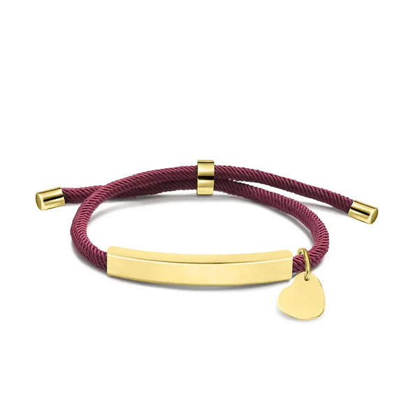 Basic Classic Style Geometric Customization Laser Engraving 201 Stainless Steel Rope Cord String String Bracelets Wholesale