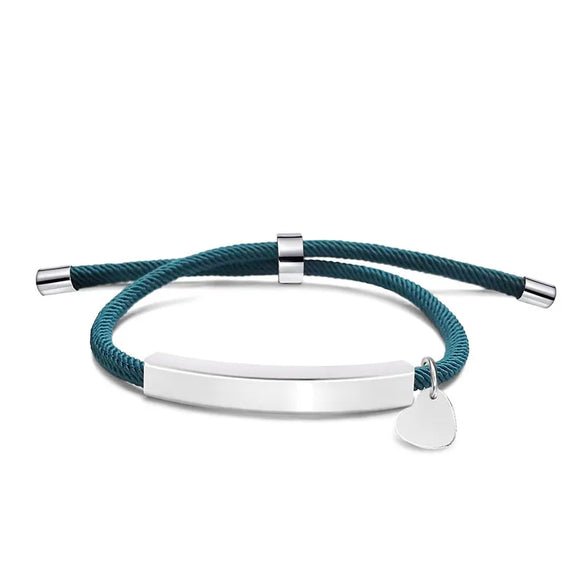 Basic Classic Style Geometric Customization Laser Engraving 201 Stainless Steel Rope Cord String String Bracelets Wholesale