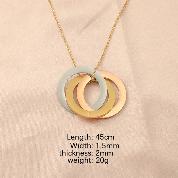 Wholesale Jewelry Basic Classic Style Geometric Customization Laser Engraving Stainless Steel 18K Gold Plated Pendant Necklace